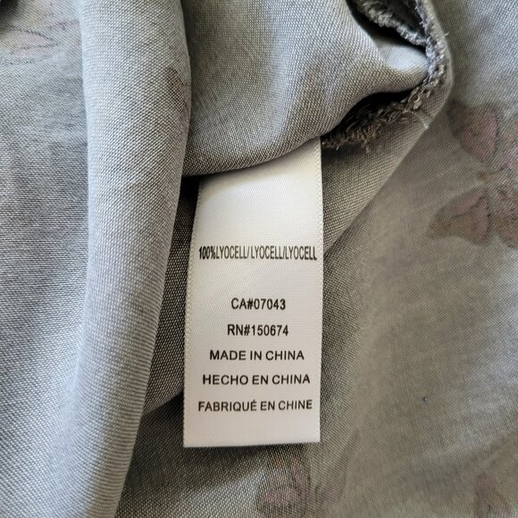 STANDARD GRACE Gray Butterfly Print Women's Shirt L - Picture 9 of 13